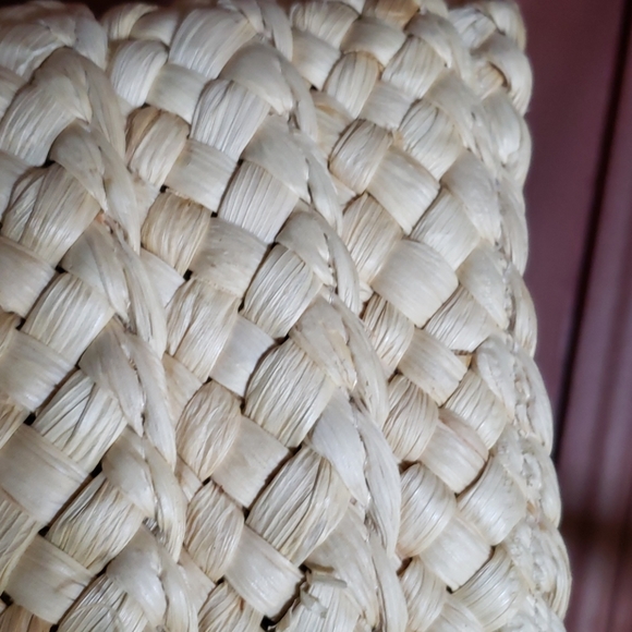 NEW Green And Cream Straw Handbag/Tote - Picture 8 of 12